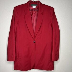 harvé benard Women's Red Wool Single Breasted Blazer Sz 10